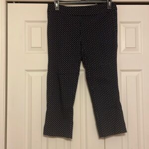 Black and white, White House Black Market, capri stretchy pants.